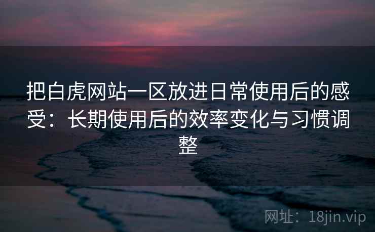 把白虎网站一区放进日常使用后的感受：长期使用后的效率变化与习惯调整  第2张