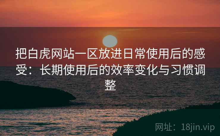 把白虎网站一区放进日常使用后的感受：长期使用后的效率变化与习惯调整  第1张