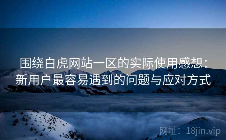围绕白虎网站一区的实际使用感想:新用户最容易遇到的问题与应对方式 第2张 围绕白虎网站一区的实际使用感想:新用户最容易遇到的问题与应对方式 第2张