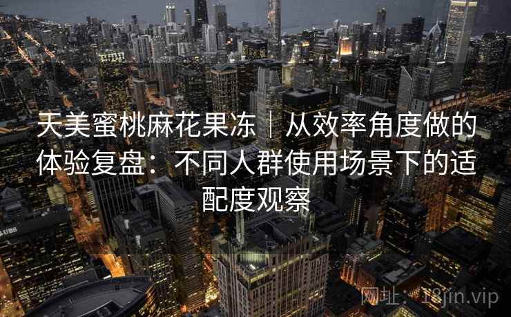 天美蜜桃麻花果冻|从效率角度做的体验复盘:不同人群使用场景下的适配度观察 第2张 天美蜜桃麻花果冻|从效率角度做的体验复盘:不同人群使用场景下的适配度观察 第2张