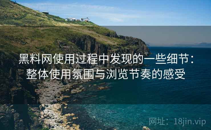 黑料网使用过程中发现的一些细节：整体使用氛围与浏览节奏的感受  第1张
