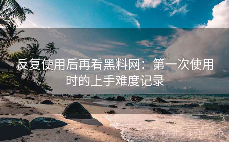 反复使用后再看黑料网：第一次使用时的上手难度记录  第1张