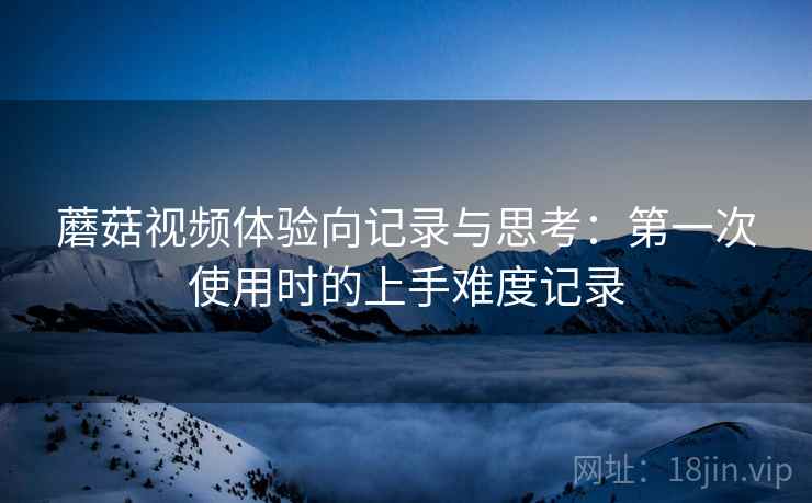 蘑菇视频体验向记录与思考：第一次使用时的上手难度记录  第2张