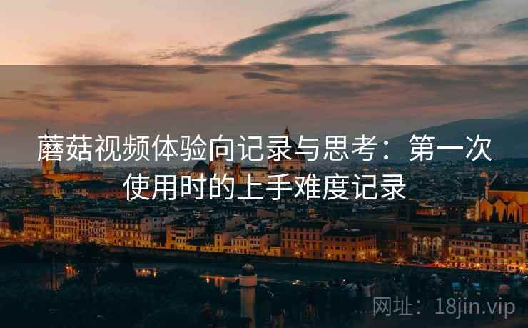 蘑菇视频体验向记录与思考：第一次使用时的上手难度记录  第1张